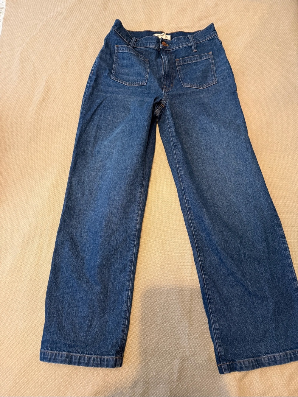 Madewell Wide-Leg Jeans in Deep Blue Denim